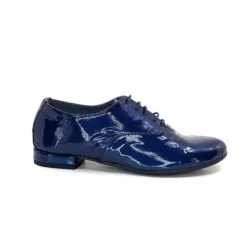 Ivoire0581 Xavier Danaud Cross Cuir Vernis Bleu*Femme Lacets