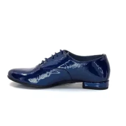 Ivoire0581 Xavier Danaud Cross Cuir Vernis Bleu*Femme Lacets