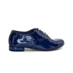 Ivoire0581 Xavier Danaud Cross Cuir Vernis Bleu*Femme Lacets