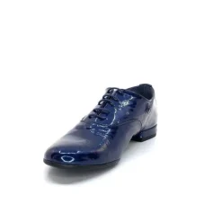 Ivoire0581 Xavier Danaud Cross Cuir Vernis Bleu*Femme Lacets