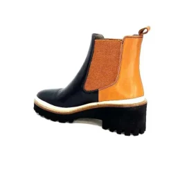 XSA 9176 Calf Cuir Noir Camel*Femme Bottines
