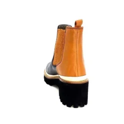 XSA 9176 Calf Cuir Noir Camel*Femme Bottines