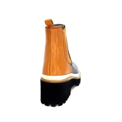 XSA 9176 Calf Cuir Noir Camel*Femme Bottines