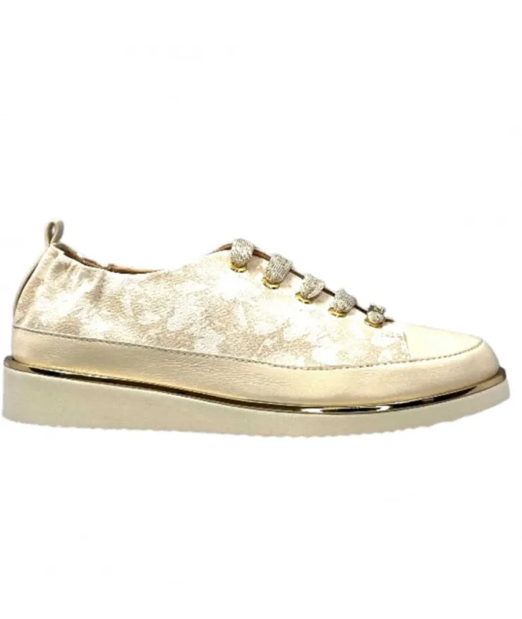 XSA 8010 Cuir Imprime Beige*Femme Baskets