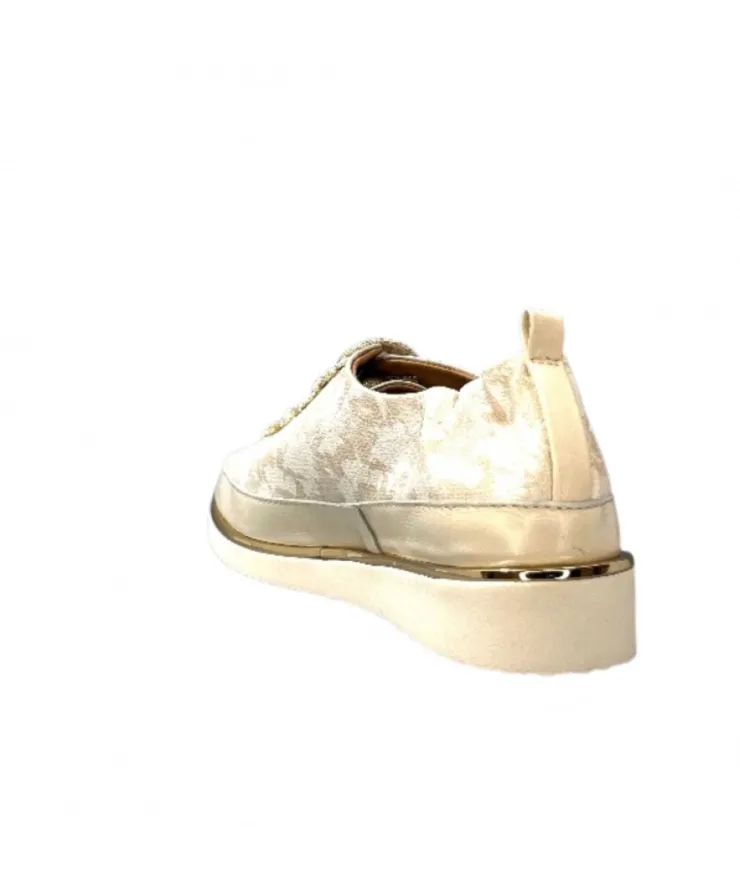 XSA 8010 Cuir Imprime Beige*Femme Baskets