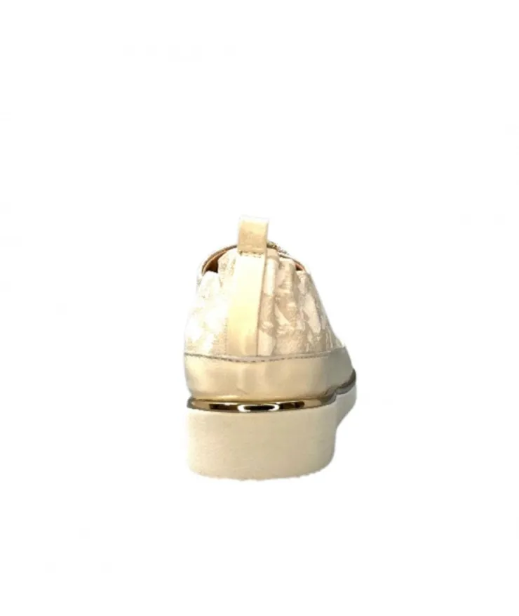 XSA 8010 Cuir Imprime Beige*Femme Baskets