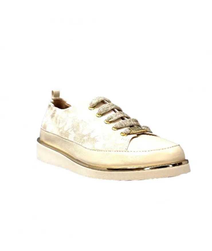 XSA 8010 Cuir Imprime Beige*Femme Baskets
