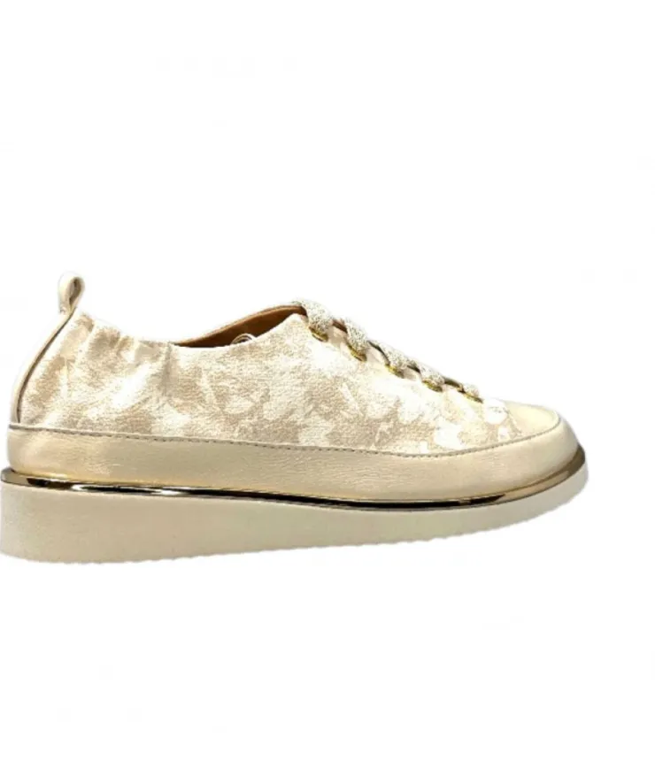 XSA 8010 Cuir Imprime Beige*Femme Baskets
