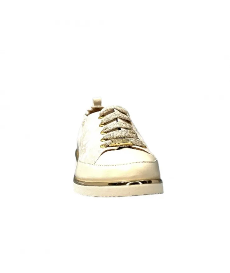 XSA 8010 Cuir Imprime Beige*Femme Baskets