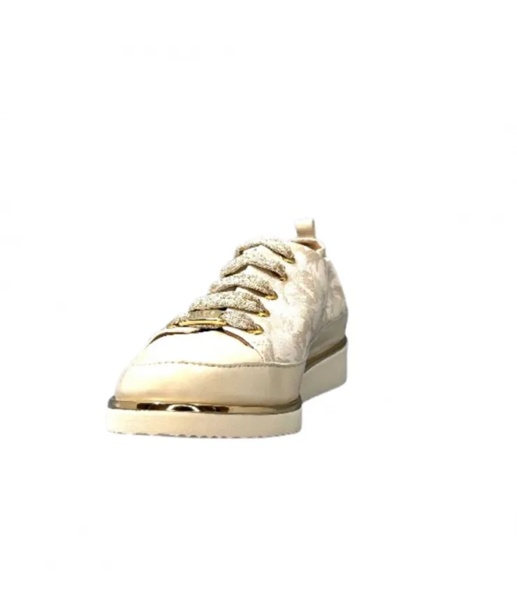XSA 8010 Cuir Imprime Beige*Femme Baskets