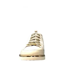 XSA 8010 Cuir Imprime Beige*Femme Baskets