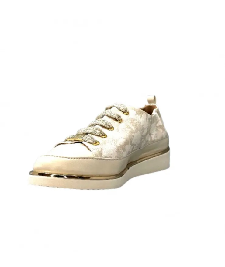 XSA 8010 Cuir Imprime Beige*Femme Baskets