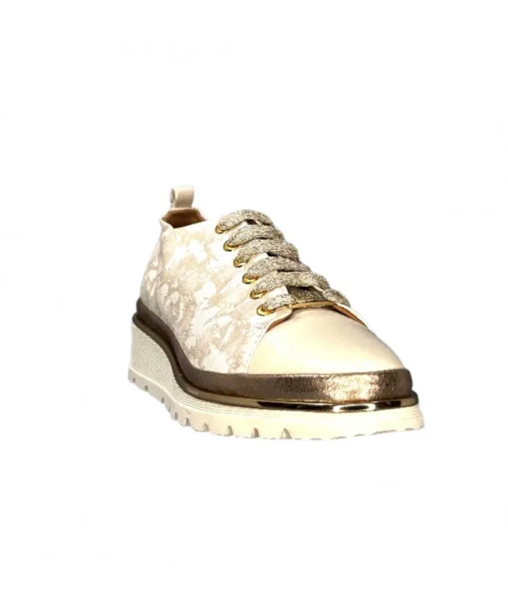 XSA 9721 Cuir Imprime Sasha Beige*Femme Baskets