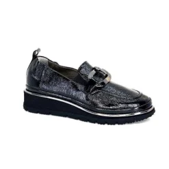 XSA 9921 Cuir Vernis Noir*Femme Mocassins