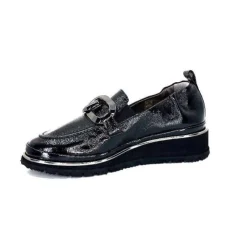 XSA 9921 Cuir Vernis Noir*Femme Mocassins