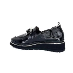 XSA 9921 Cuir Vernis Noir*Femme Mocassins