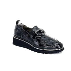 XSA 9921 Cuir Vernis Noir*Femme Mocassins