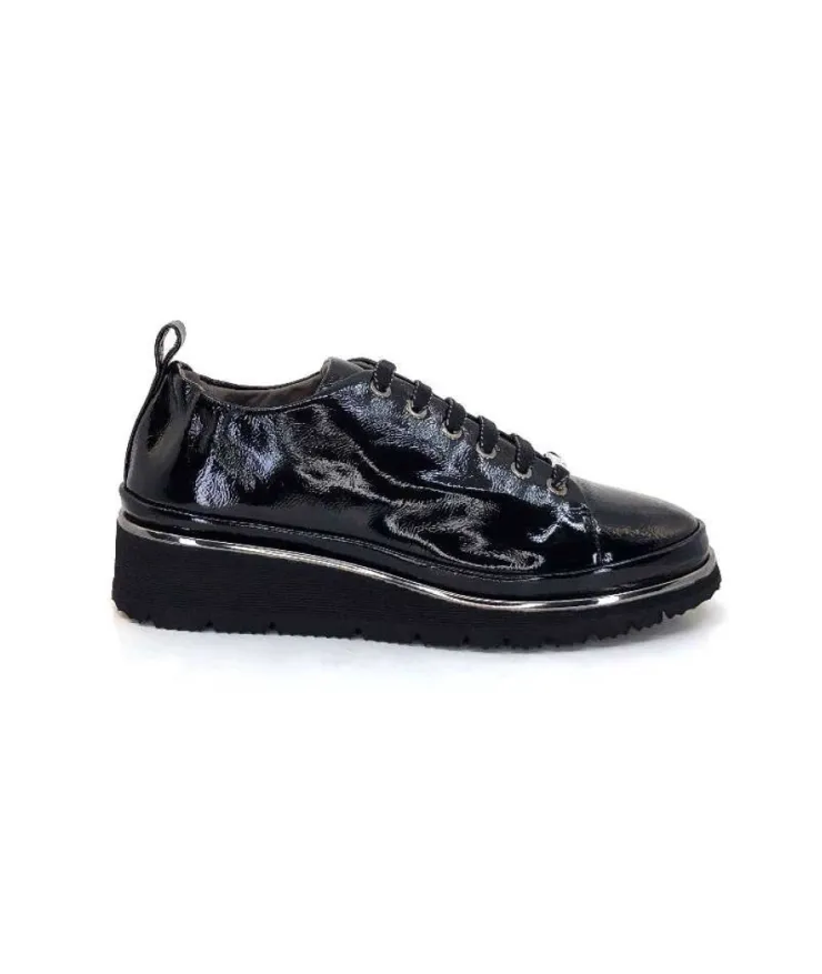 XSA 9721 Cuir Vernis Noir*Femme Baskets