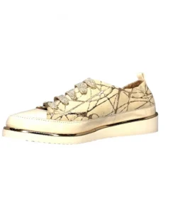 XSA 8010 Daim Beige Cuir Or*Femme Baskets