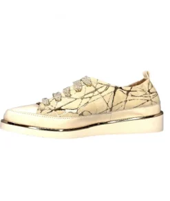 XSA 8010 Daim Beige Cuir Or*Femme Baskets