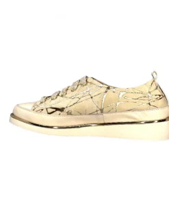 XSA 8010 Daim Beige Cuir Or*Femme Baskets