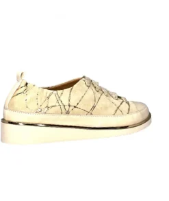 XSA 8010 Daim Beige Cuir Or*Femme Baskets