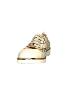 XSA 8010 Daim Beige Cuir Or*Femme Baskets