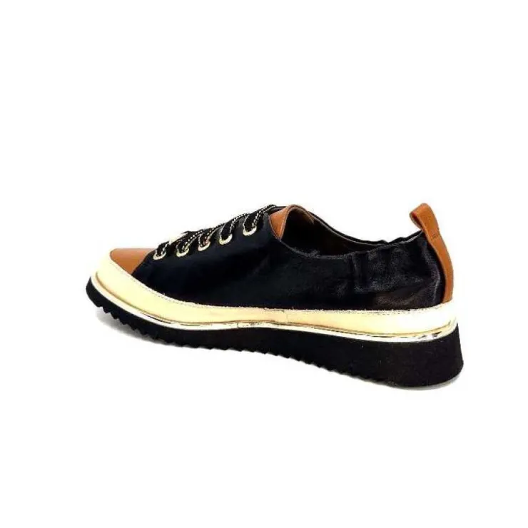XSA 8010 F478 Nappa Cuir Noir & Camel*Femme Baskets