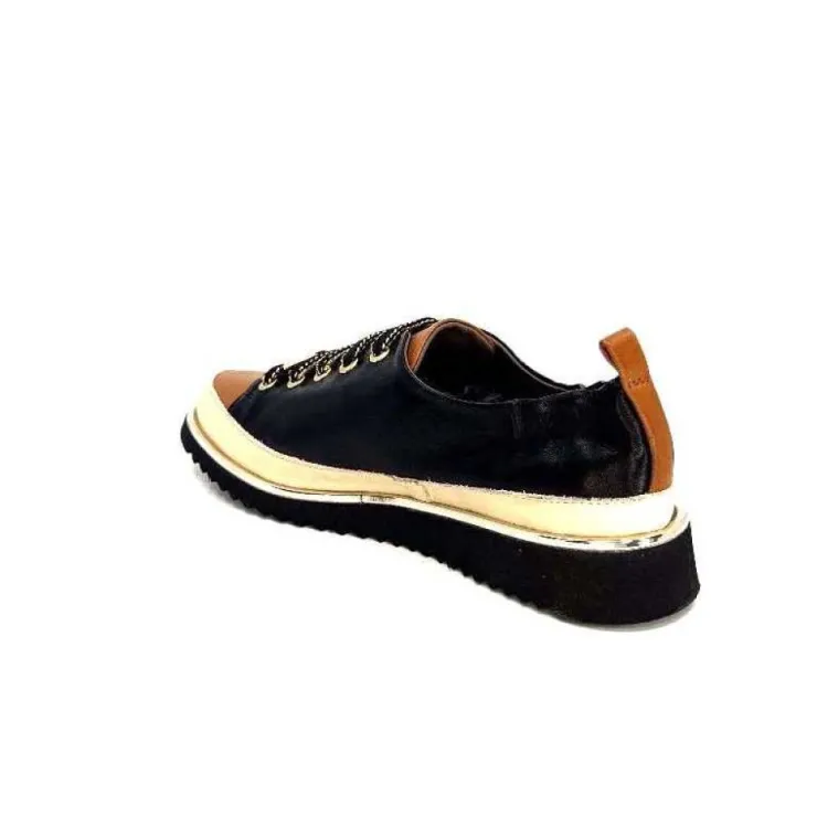 XSA 8010 F478 Nappa Cuir Noir & Camel*Femme Baskets