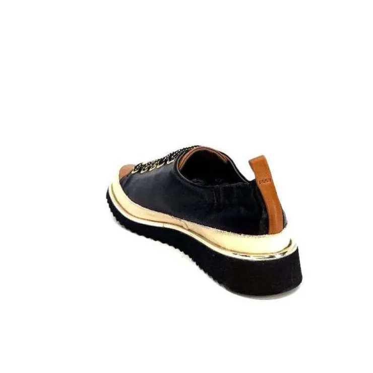 XSA 8010 F478 Nappa Cuir Noir & Camel*Femme Baskets