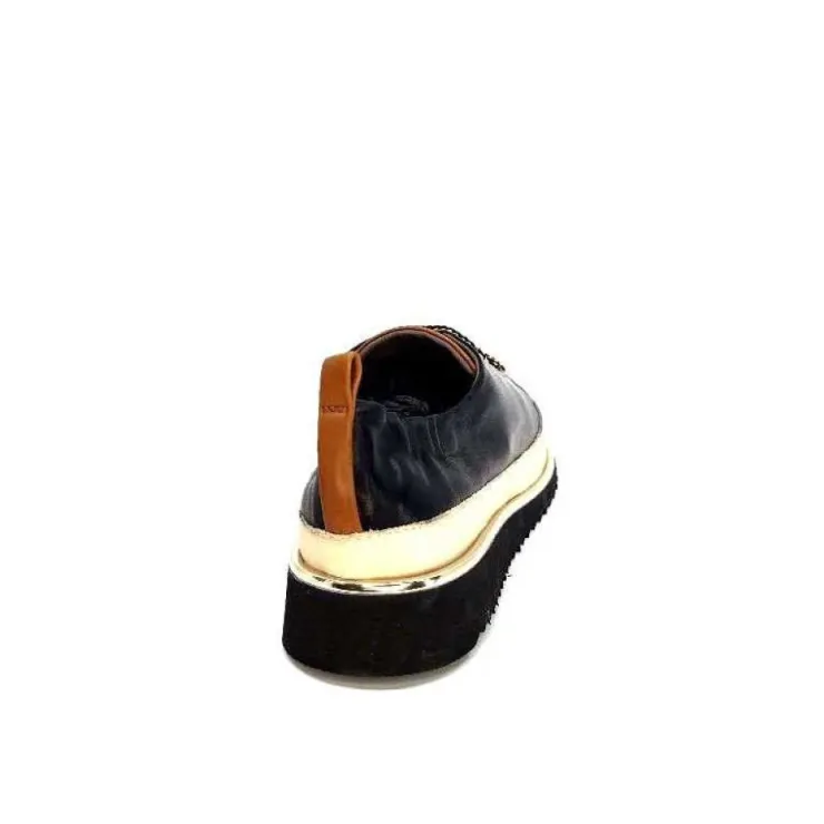 XSA 8010 F478 Nappa Cuir Noir & Camel*Femme Baskets