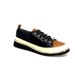 XSA 8010 F478 Nappa Cuir Noir & Camel*Femme Baskets