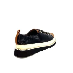 XSA 8010 F478 Nappa Cuir Noir & Camel*Femme Baskets