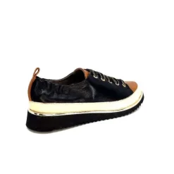 XSA 8010 F478 Nappa Cuir Noir & Camel*Femme Baskets
