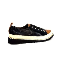 XSA 8010 F478 Nappa Cuir Noir & Camel*Femme Baskets