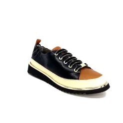 XSA 8010 F478 Nappa Cuir Noir & Camel*Femme Baskets