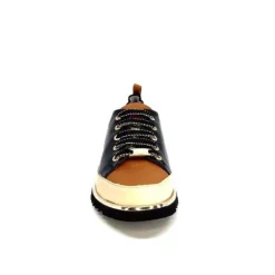 XSA 8010 F478 Nappa Cuir Noir & Camel*Femme Baskets
