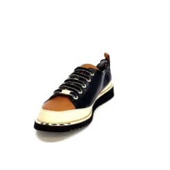 XSA 8010 F478 Nappa Cuir Noir & Camel*Femme Baskets